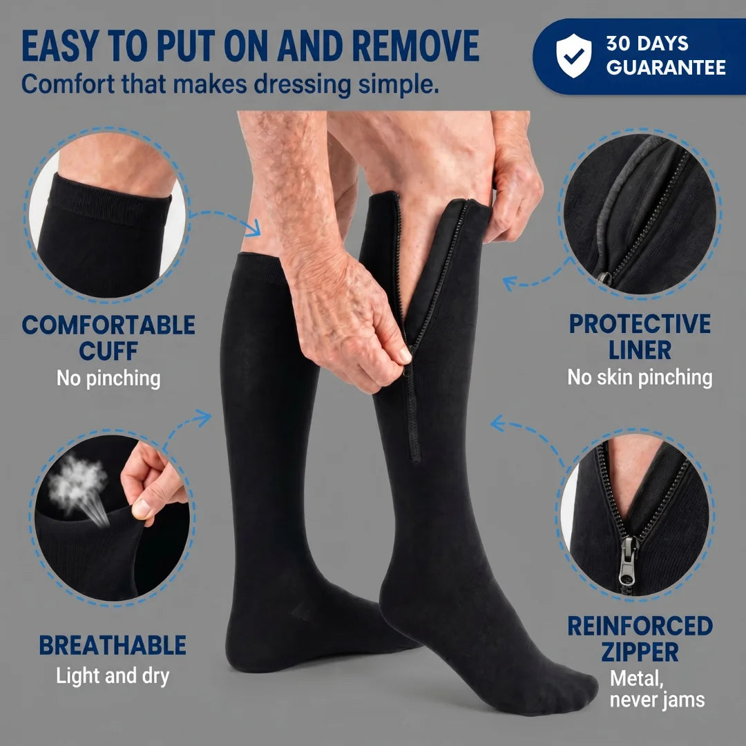 Elvon Zippered compression stockings