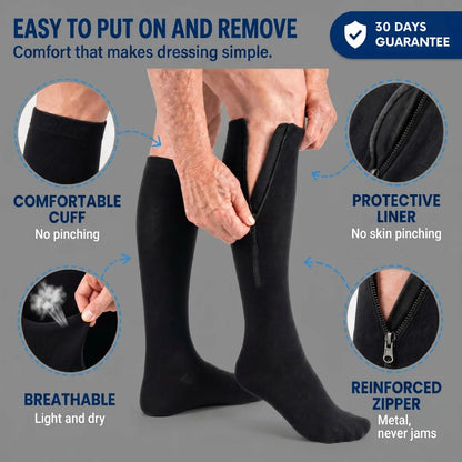 Elvon Zippered compression stockings
